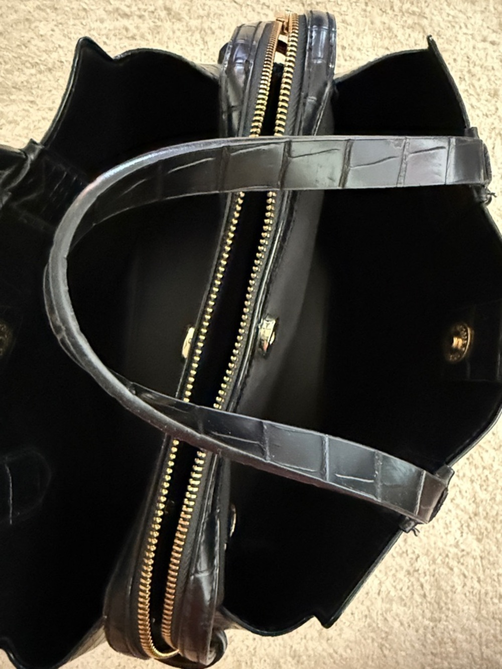 a new day Black Croc-Embossed Satchel with Top Handles - Picture 2 of 3
